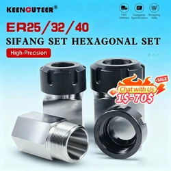 ER Square Hex Collet Block ER/25/32/40 Block Chuck Holder Workholding Holder for CNC Lathe Engraving Machine