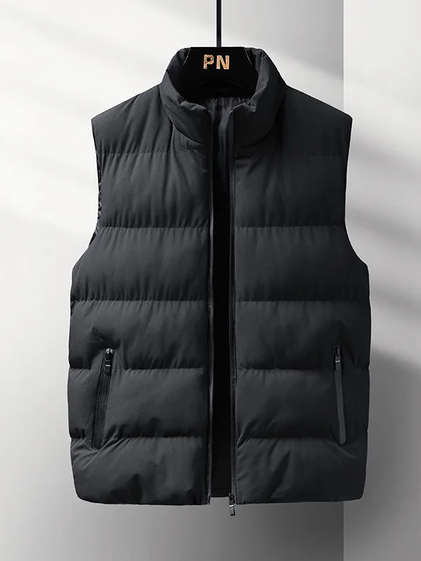 

Slim Fit Zipper Casual Vest Pure Color Men's Faion Suits Thin Zipper Design Comfortable Breathable Leisure Sle