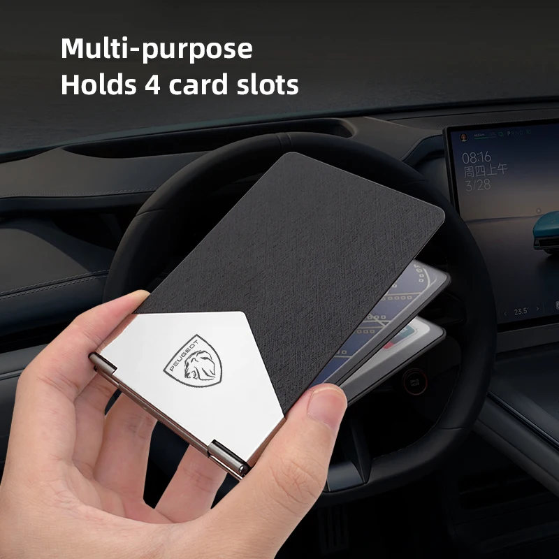 Car Driver License Card Holder Aluminum Thin ID Credit Case For Peugeot 208 308 206 307 207 3008 407 508 2008 5008 406 408 607