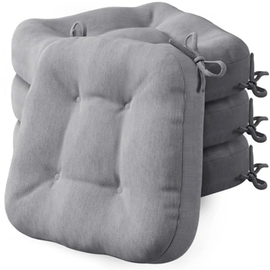 

Dining Chair Cushions 4 Pack, Thick Chairs Pads for Indoor Kitchen Room - Washable, Non-Slip Memory Foam Seat Cushion with Ties