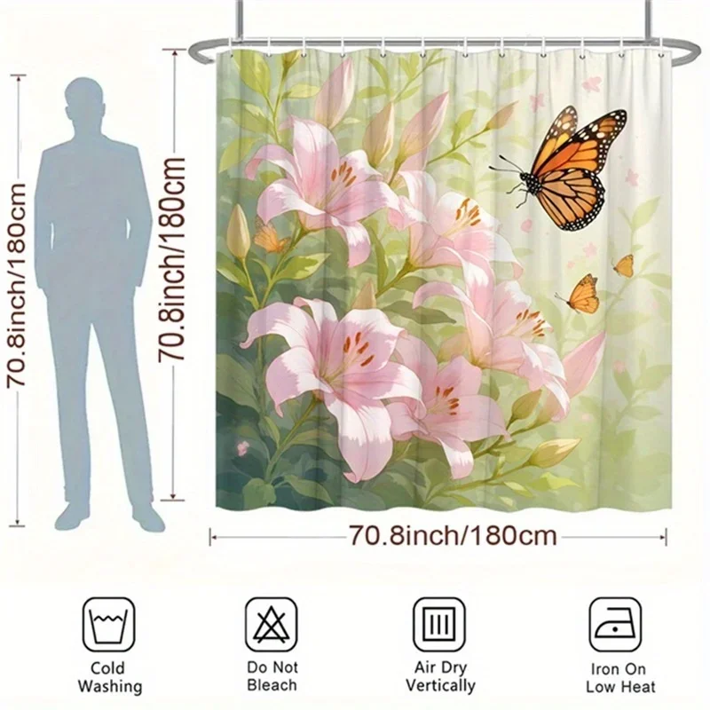 ~O~1 قطعة ستارة دش أرانب بيضاء - بيض عيد الفصح، سماء ليلية مرصعة بالنجوم، أوربس متوهجة، بوليستر، 70.8 × 70.8 بوصة، 12 خطافًا #3