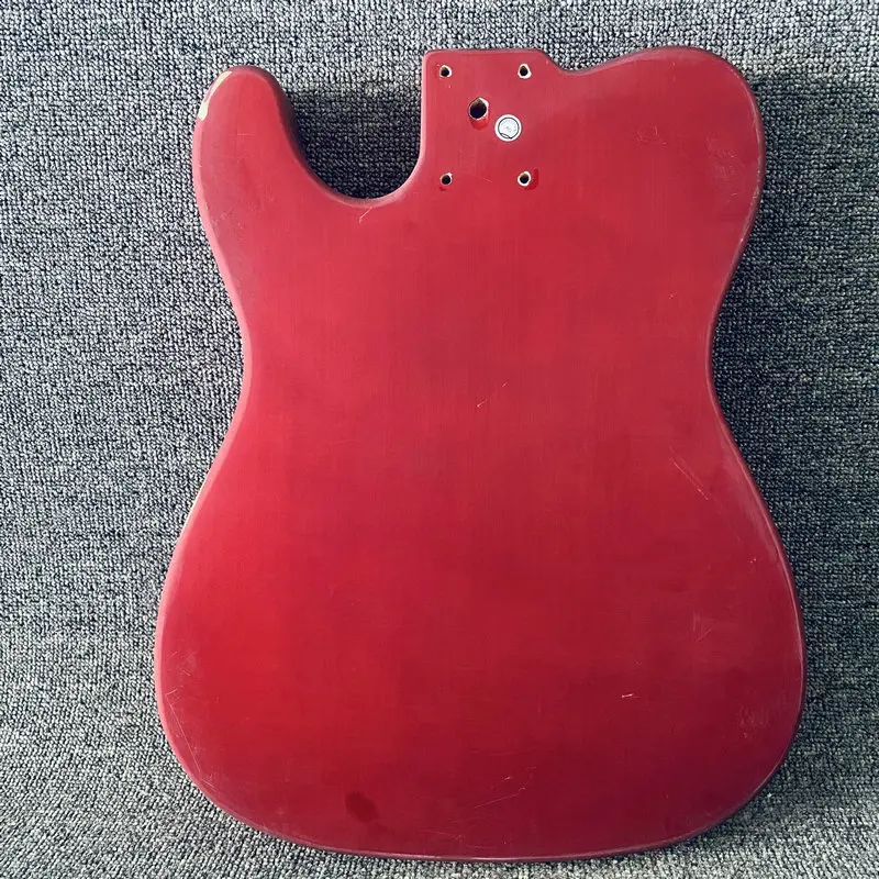 EB233 Tele Electric Guitar in Red Color Solid Wood with Paints Wood Damages for TL Guitar DIY Replace Custom Order