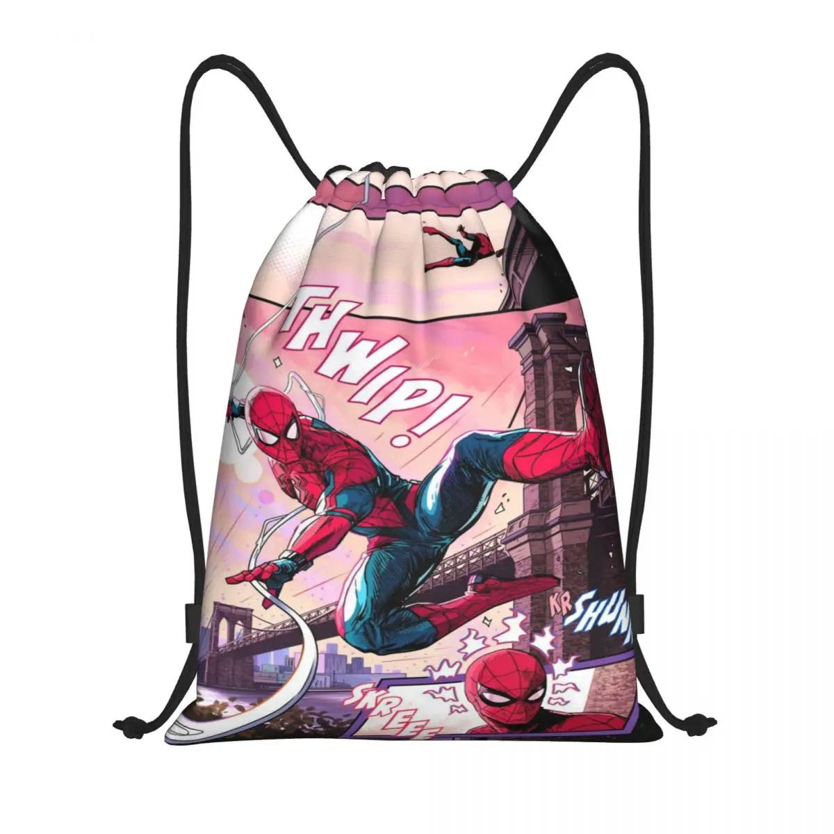 

Сумка на шнурке Marvel, рюкзак-мешок на шнурке с изображением Человека-паука, регулируемый рюкзак-мешок на шнурке, сумка для хранения вещей в стиле Мстителей