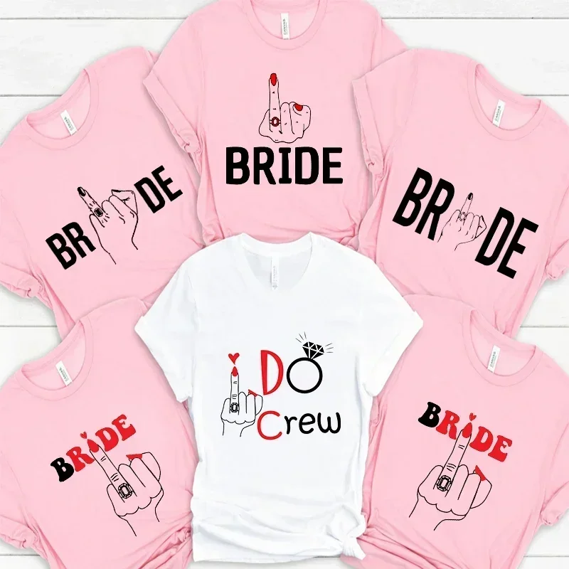 I Do Crew Ring Tee Bridal Shower Middle Finger Shirt Bachelorette Party Tshirt Team Bride Squad T-shirt Bachelor Hen Party Tops