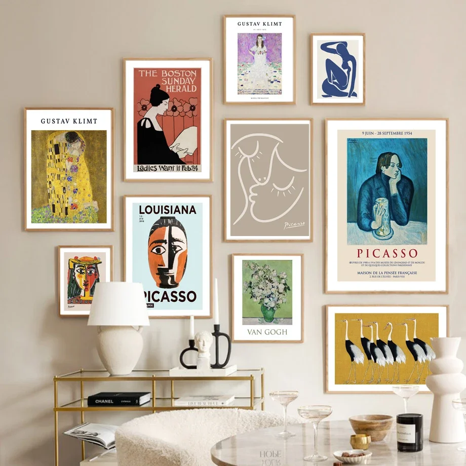 

Abstract Matisse Picasso Wall Art Canvas, Van Gogh, Yayoi, Kusama, Nordic Poster, Print, Picture, Living Room, Home Decor