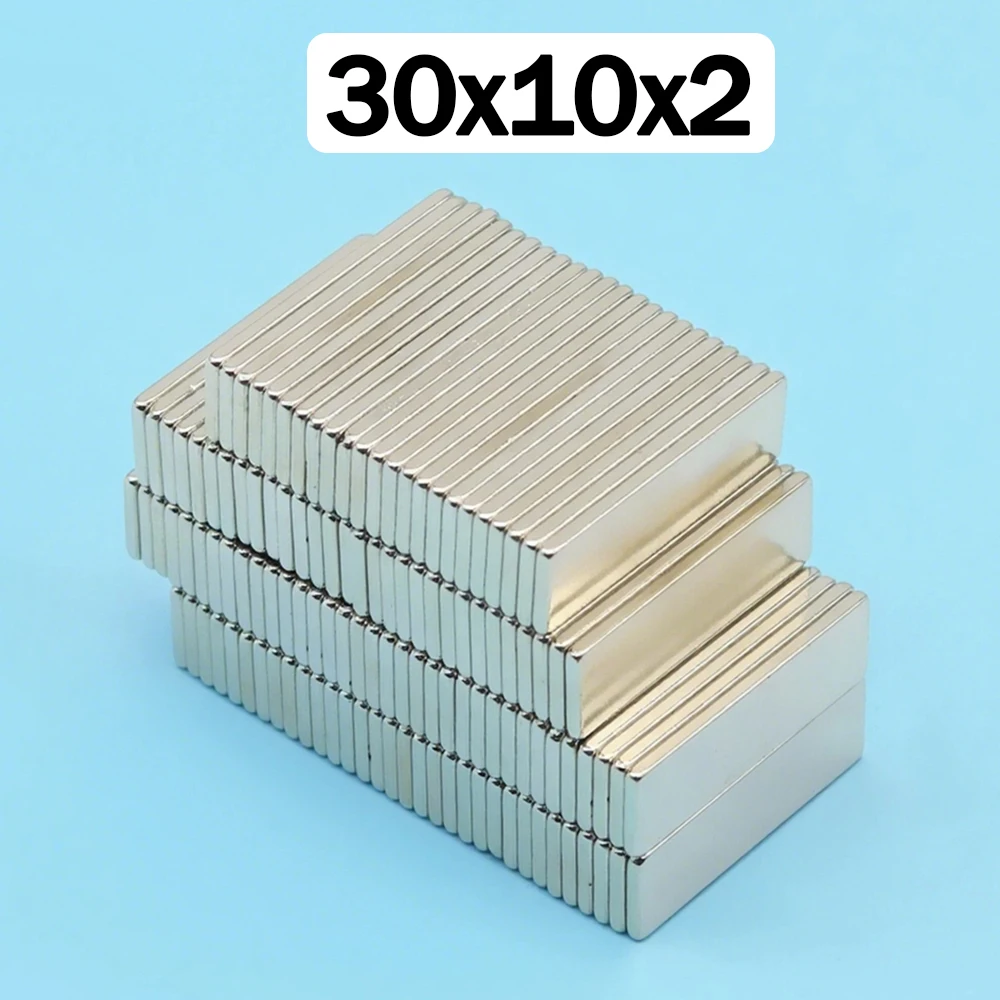 Neodymium Magnet High Density Magnetic Alloy Block 30x10x2mm Strong Suction Durable DIY Craft Home Storage Fixing Metal Parts