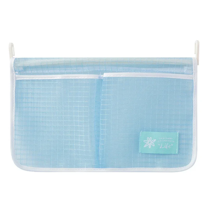 Refrigerator Storage Mesh Bag Double Compartment Hanging Pouch Kitchen Organizer Pockets with Hook Washable Fridge Net Bag