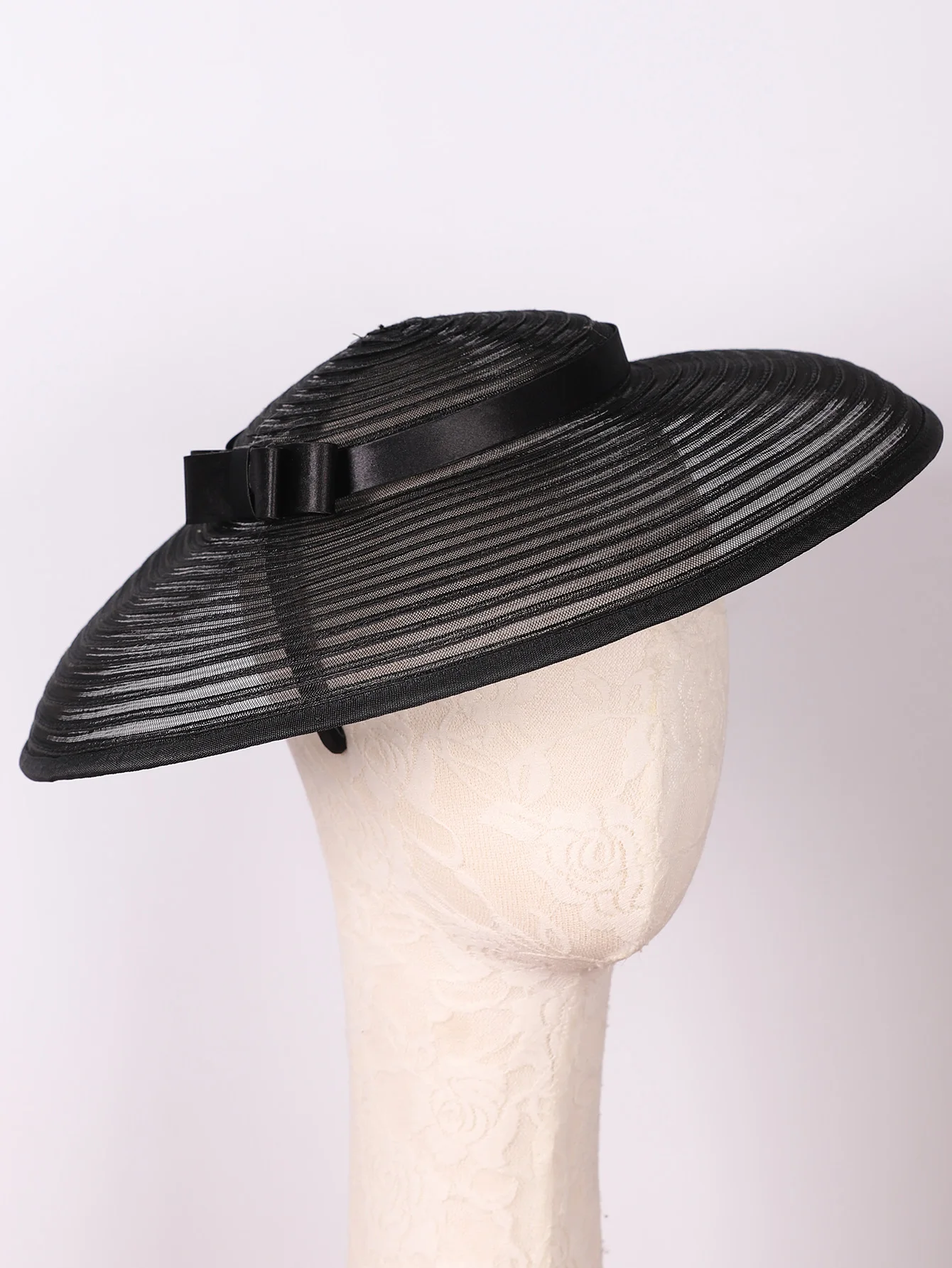 Big Church Pillbox Kapelusze z szerokim rondem Fascynatory Kapelusze dla kobiet Panie Kentucky Lady Bow Party Dress Cocktail Hat Wedding Bridal — zdjęcie 6