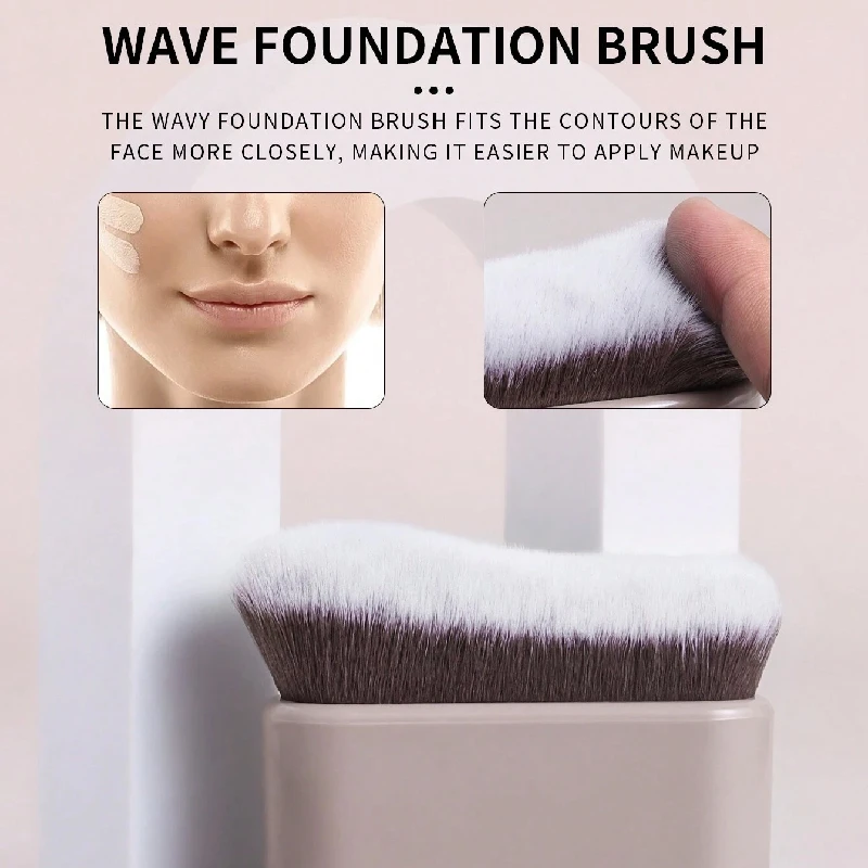 Grand pinceau de maquillage pour Contour, forme ondulée, professionnel, pour mélanger la poudre, pour le visage, les joues, mettant en valeur et le bronzage