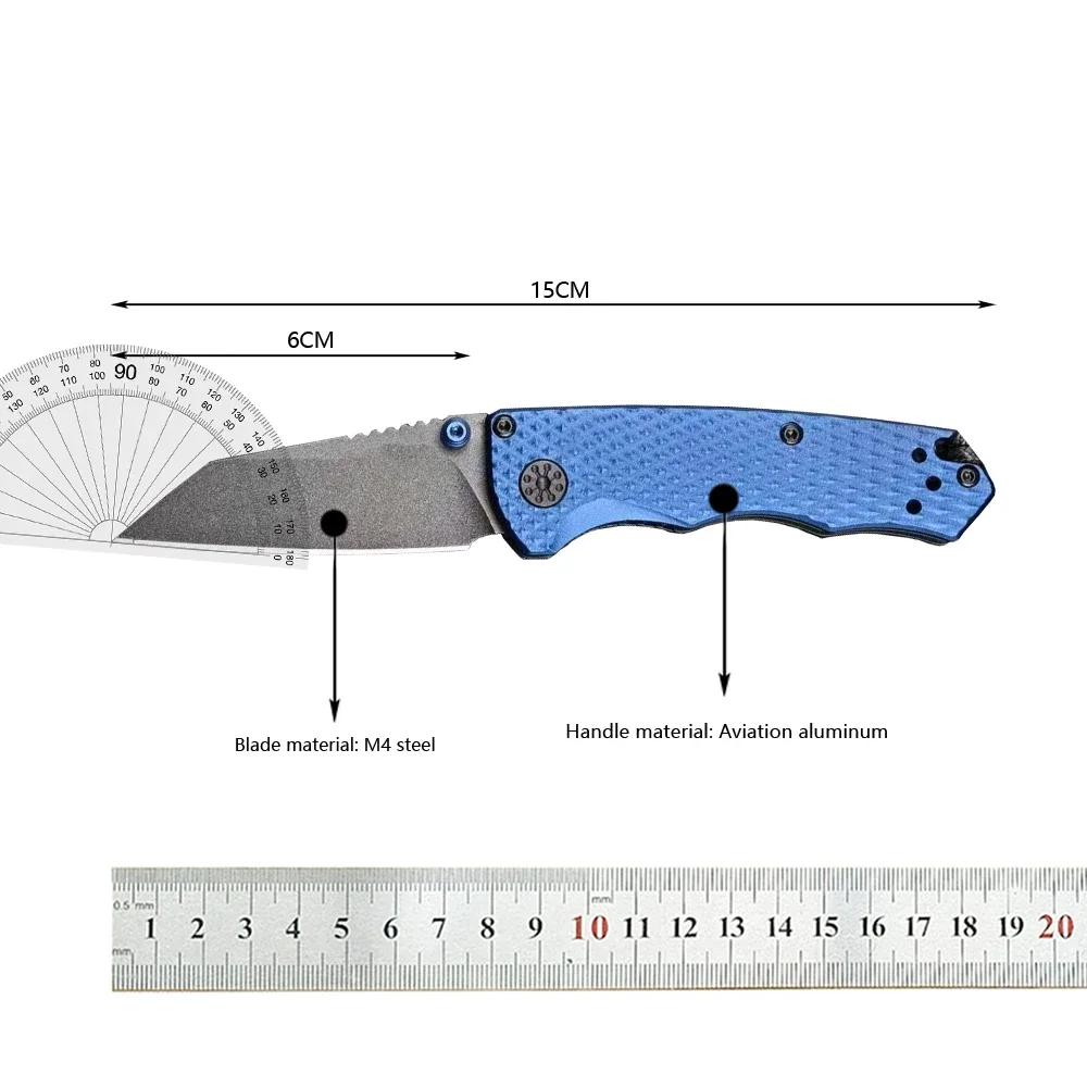 BM 290BK Full Immunity Folding Knife CPM-M4 Blade Aviation Aluminum Handle Outdoor Camping Hunting Pocket Knives Tactical Tools