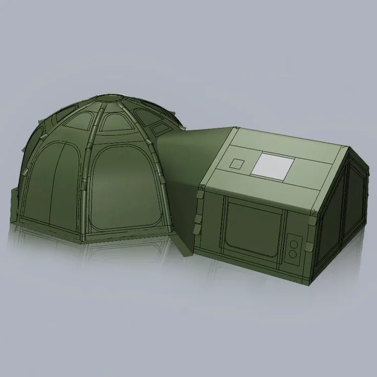 Automatic Opening Outdoor Cotton Inflatable Tent With Connecting Car Tent
