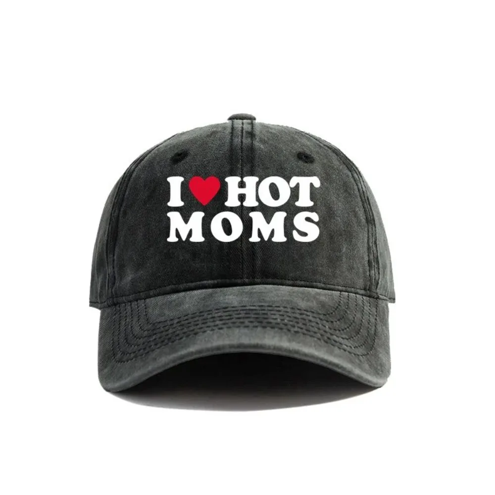 Casquette de baseball 'I Love Hot Moms' pour l'été, casquettes 'Dad Hat' pour hommes et femmes, casquettes réglables pour l'extérieur, casquettes de baseball, protection solaire extérieure