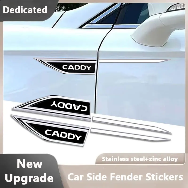 

2PCS Car Side Fender Knife Stickers Emblem Badge Decals Trim Styling with logo For VW Volkswagen Caddy Car Accessories