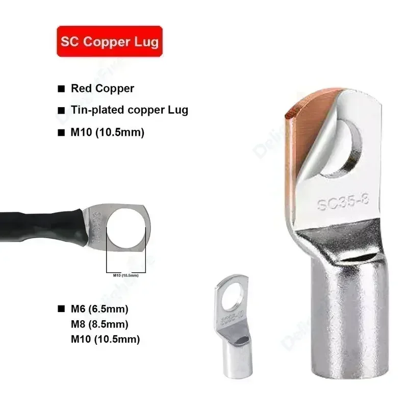 6 AWG كابلات عاكس طاقة البطارية سلك نحاسي معلب من السيليكون مع محطات M6 M8 M10 لمحرك UPS للسيارات الشمسية RV #3