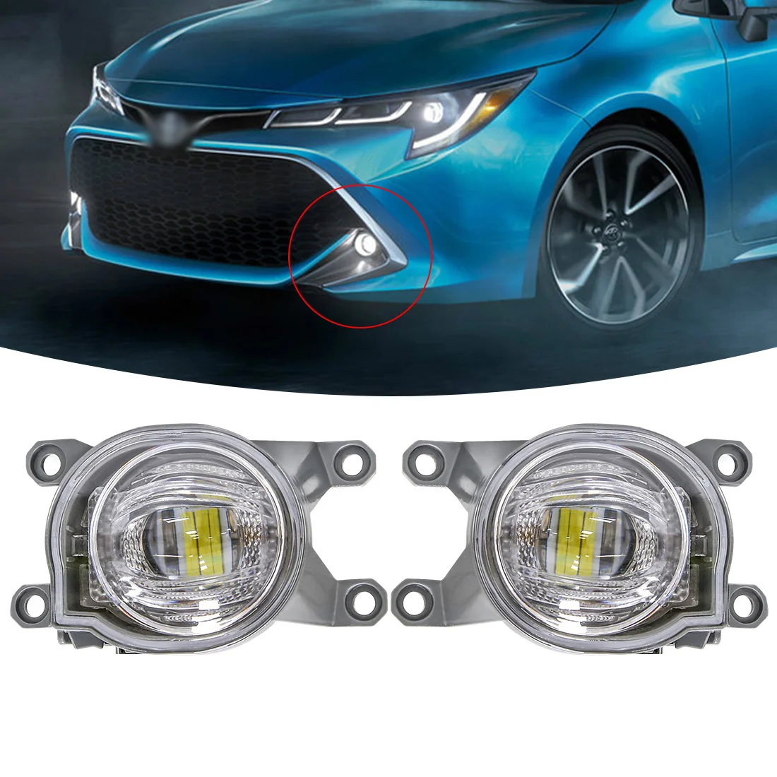 Led Fog Lights Day for Toyota CHR C-HR Corolla L LE XLE Sedan Hilux Revo 2010 2020 2021 Daytime Running Lamp DRL Wires Switch