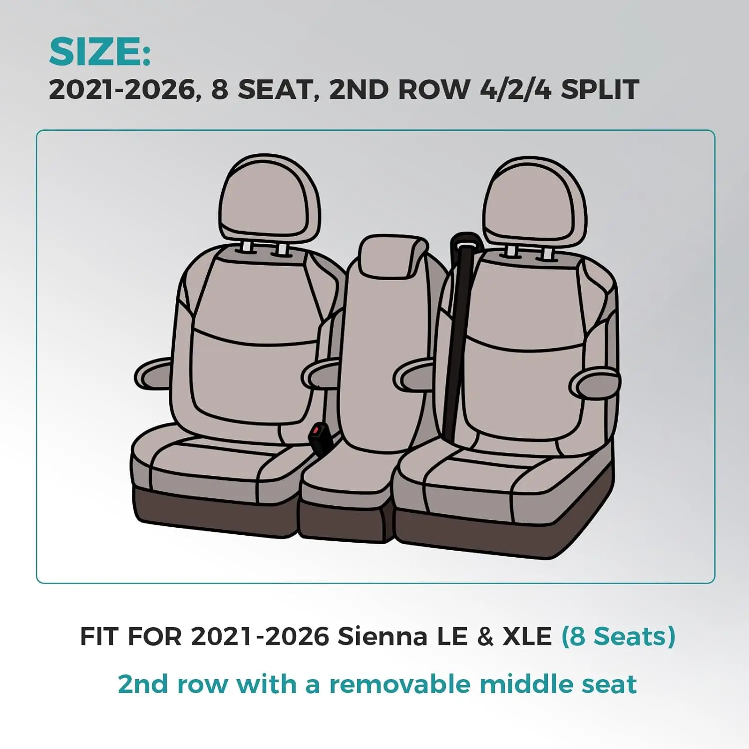 3-Row 8-Seat Covers for 2021-2026 Minivans, Leather, Black, Waterproof & Airbag Compatible