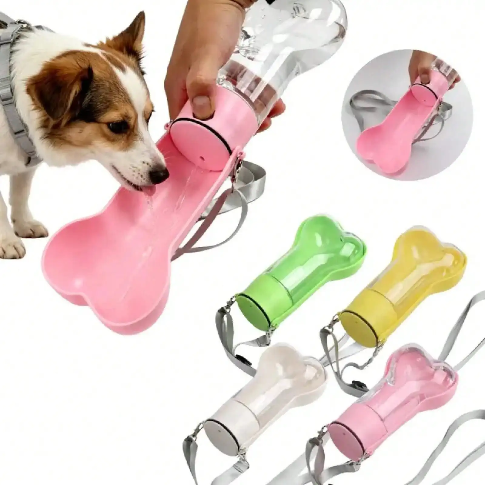Portable Leakproof Dog Water For Dogs Cats Outdoor Travel Drinking Bowl Dispenser With Strap For Puppy Feeding Supplies