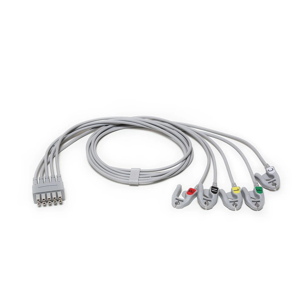 New 2106389-003 ECG 5-lead Leadwire Set, Grouped, Grabber, IEC, 74cm