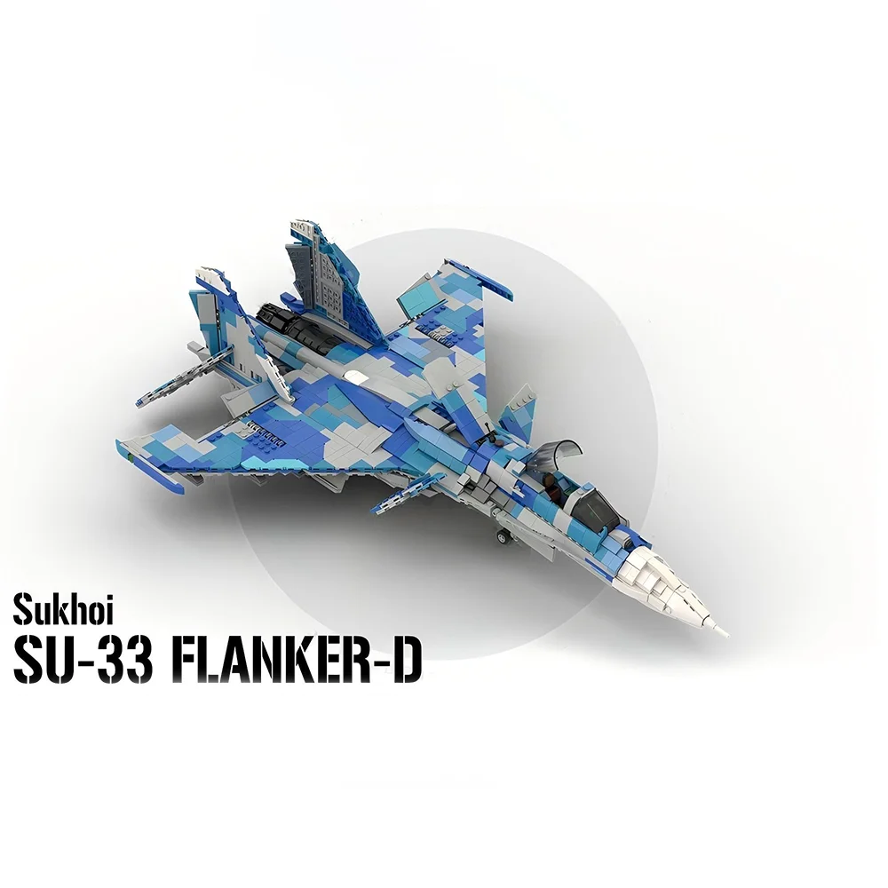 MOC Building Blocks SU-33 Flanker D - 1:34 Scale Model DIY Assemble Bricks Aircraft Educational Collection Toys Gifts 1973PCS