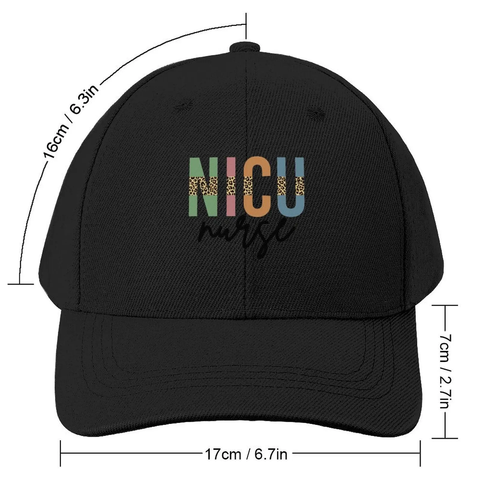 NICU Nurse Cheetah print typography | Neonatal ICU Nursing | NICU Nurse appreciation gifts Baseball Cap