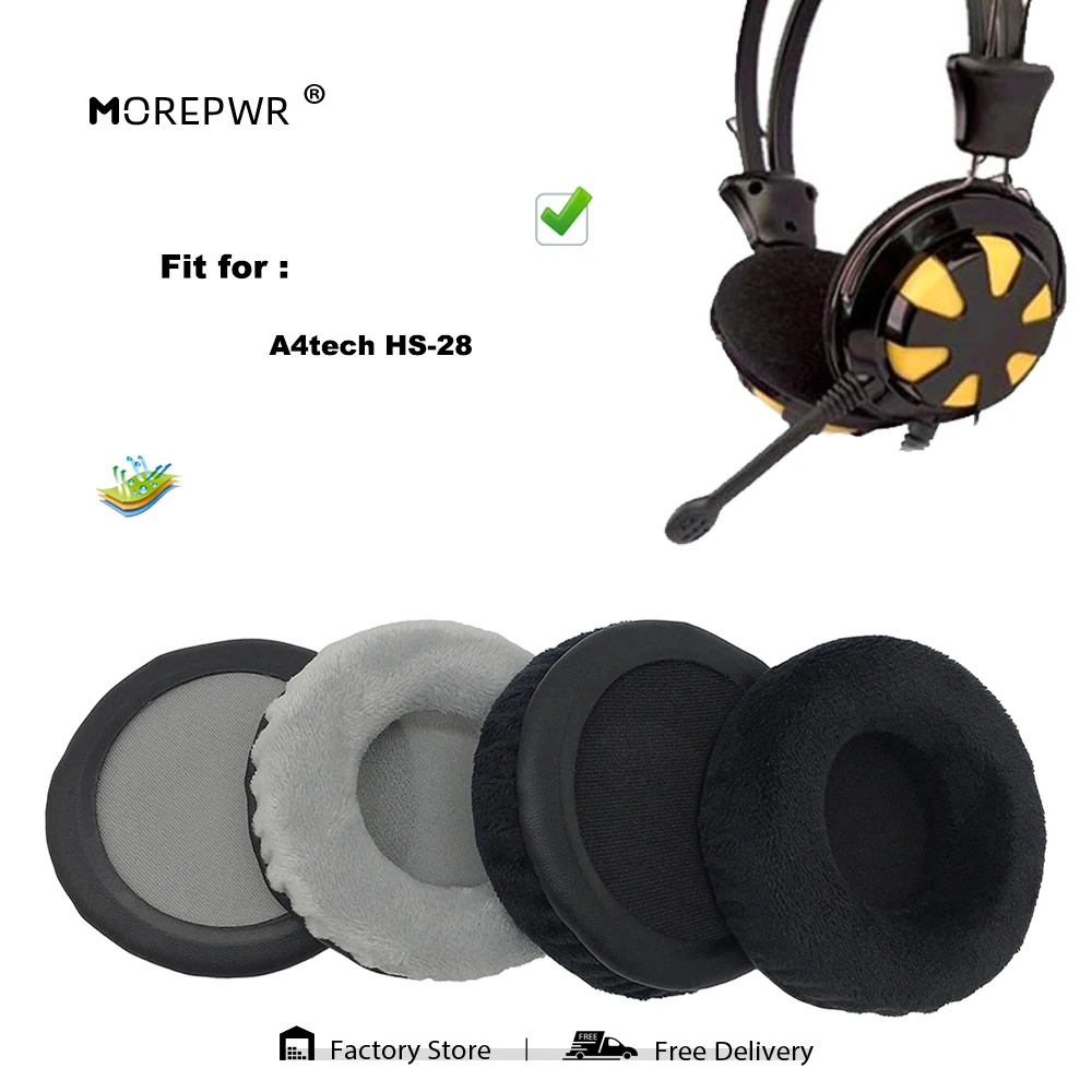 

Morepwr New Upgrade Replacement Ear Pads for A4tech HS-28 Headset Parts Leather Cushion Velvet Earmuff Sleeve Cover