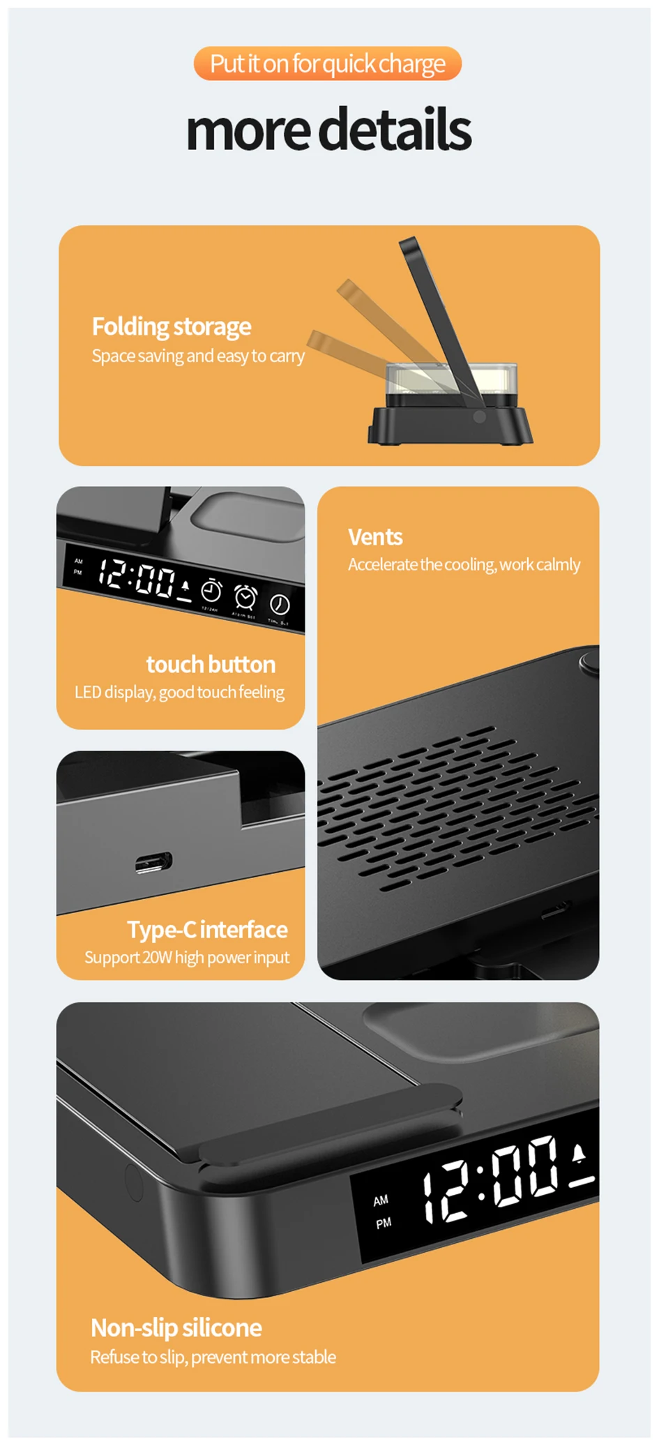 ワイヤレス充電器-5-in-1-15w充電ステーション-目覚まし時計-ナイトライト-iphone16-15-14-13-12-11-xr-xs-8-iwatch-s10-airpods-pro3対応