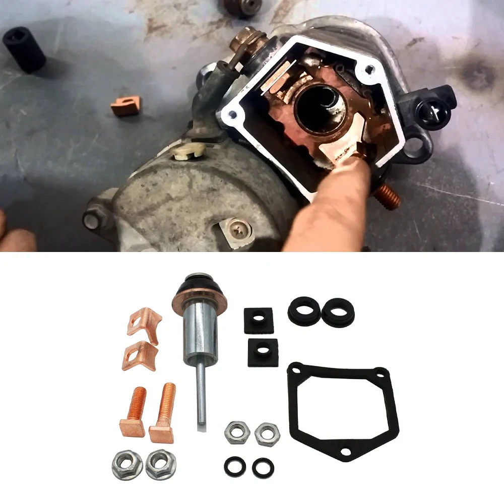 Universal Motor Starter Solenoid Repair Rebuild Kit Plunger Contacts Set for Toyota Subaru Honda