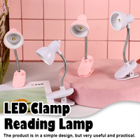 Mini Led Book Light Lamp Clip-On Night Lights Adjustable Arm Warm White 3000K With Battery Power 360°Clip-On Desk Reading