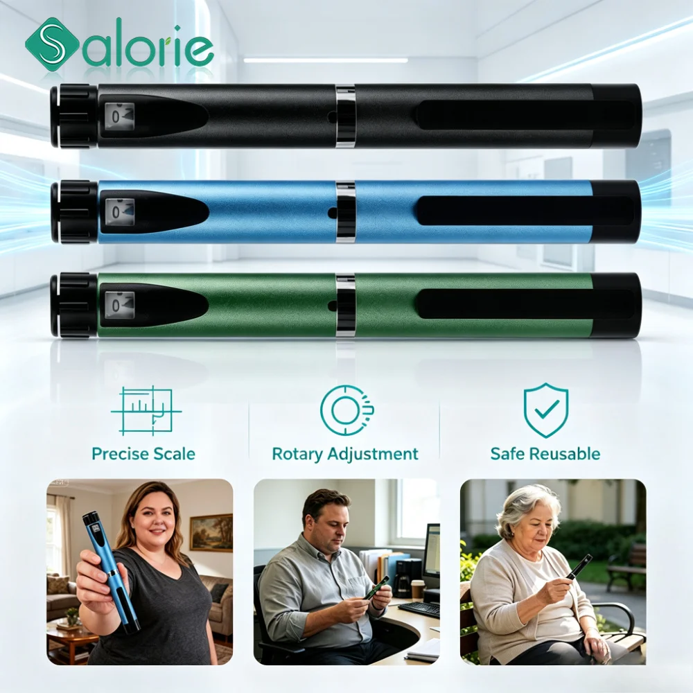 

Reusable Insulin Pen 1 - 60IU Adjustable Precise Dosage Control Insulin Peptide Injection Fit 3ML Cartridge Insulin Accessories