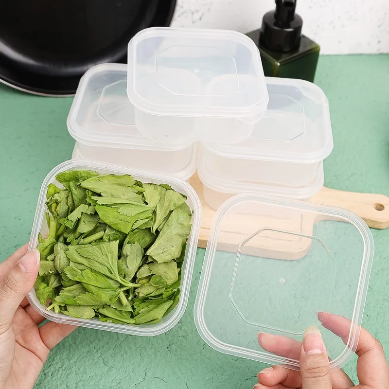 Refrigerator Storage Box 350/650ml Food Vegetable Fruit Sealed Container Fridge Square Organizer for Meat Onion Ginger Crisper