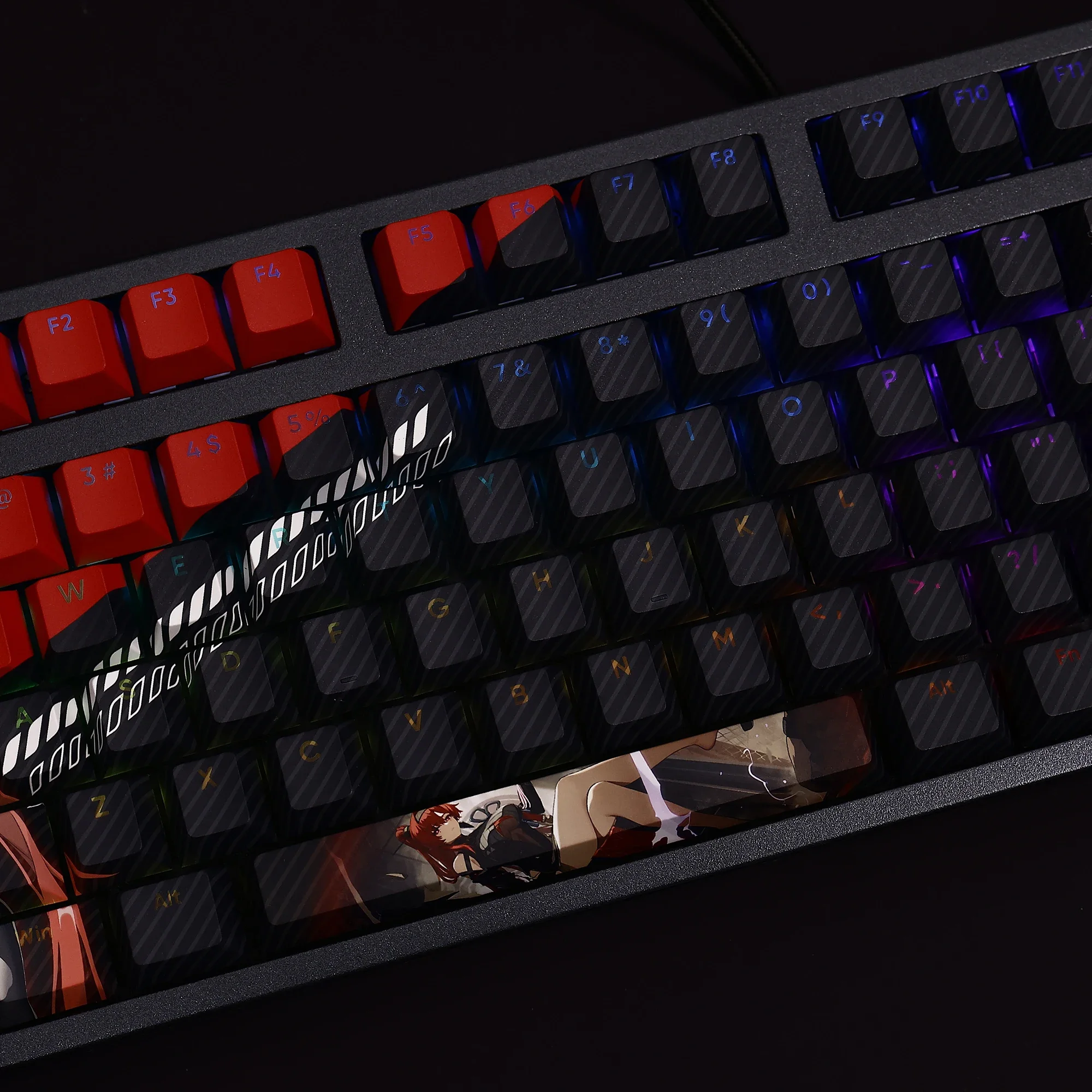 108 tasti Wuthering Waves Yinlin Animation game Theme PBT Keycaps RBG traslucido Cherry Profile per tastiera meccanica keycaps