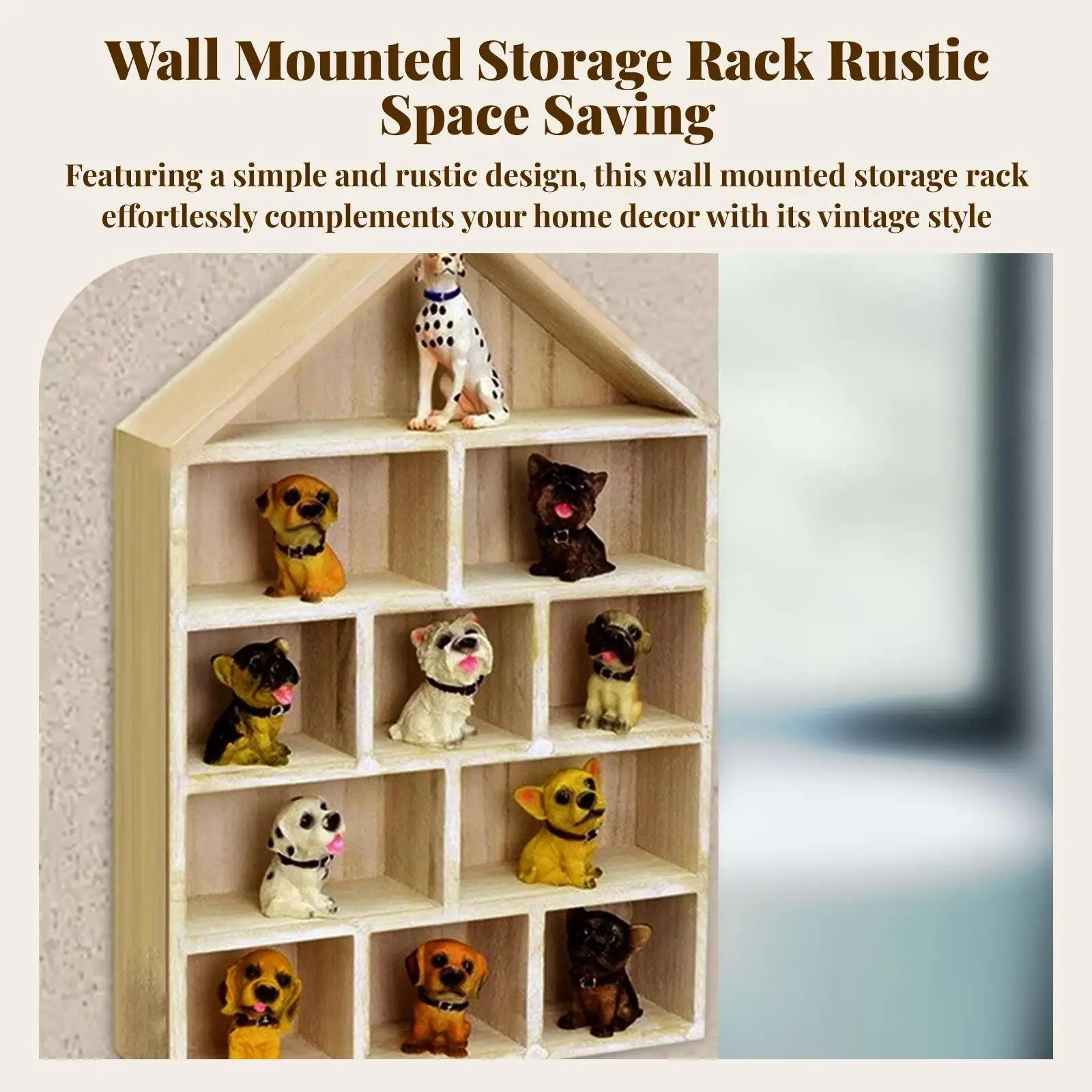 Shadow Box Display Shelf Rustic Wooden Wall Storage Organizer Shelf Display Case for Entry Hallway Decor
