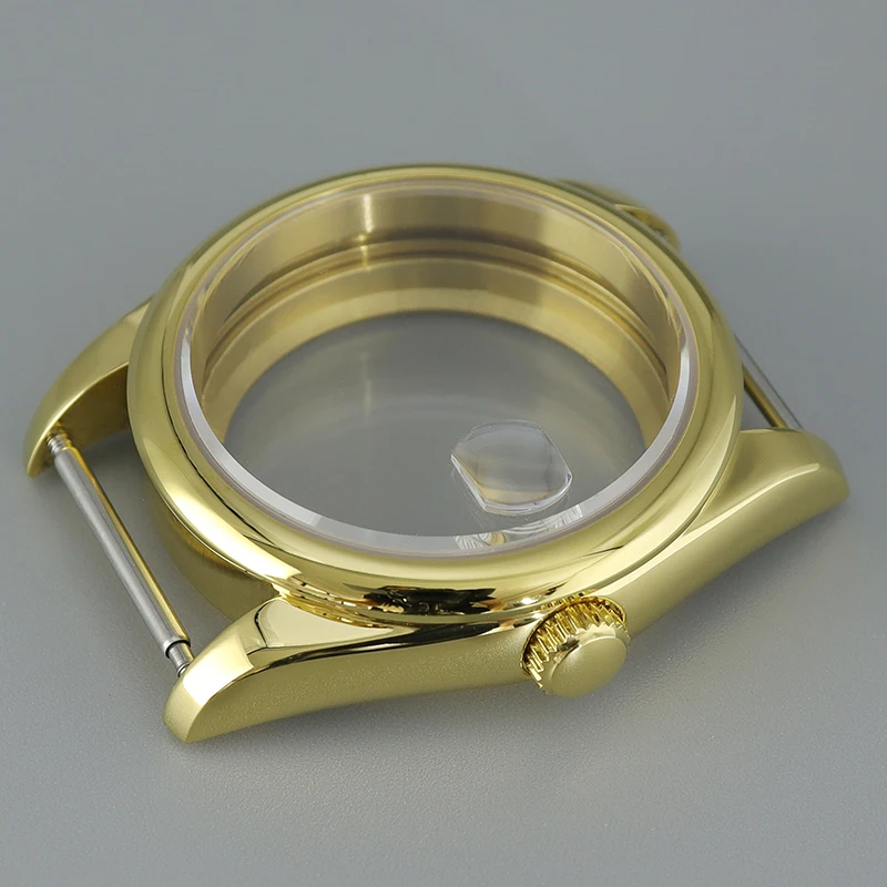 Gold 36mm 40mm Fluted Bevel Edge Watche Case Screw Crown Sapphire Fit Seiko nh35 nh34 nh36 nh38 Miyota 8215 Movement 28.5mm Dial