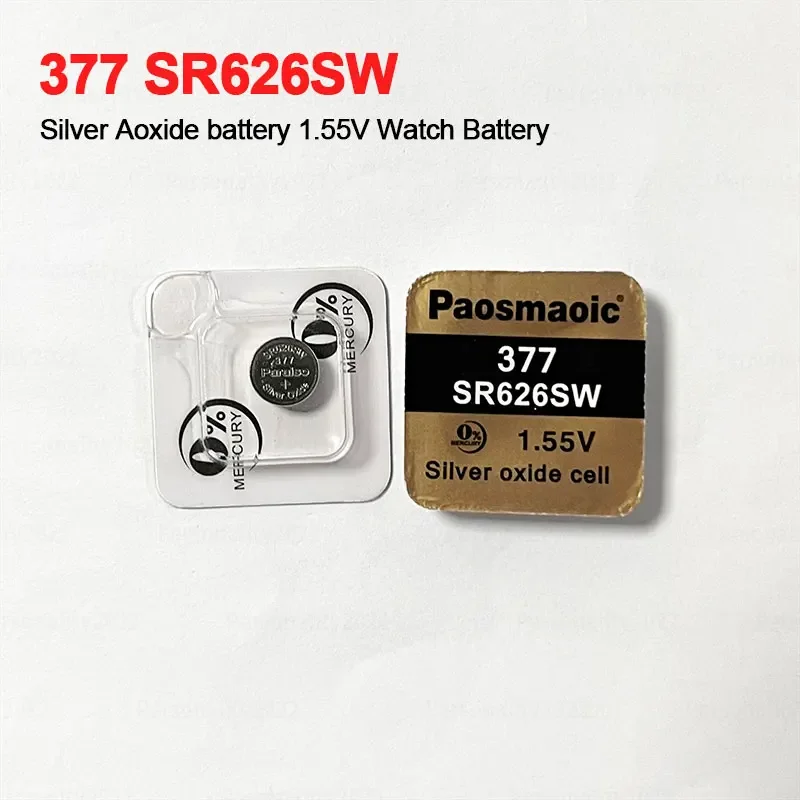 

New Silver Battery 377 SR626SW 1.55V 377a LR66 LR626 SR626 SW Silver Oxide Batteries for Toys Watches Alarm Clock Button Cell