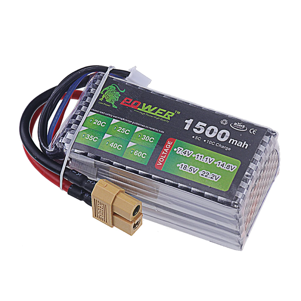 Batteria Lipo 4S 14.8V 1500mAh 60C con connettore XT30 XT60 T Softcase batteria Lipo per RC Car Truck Airplane FPV UAV Drone