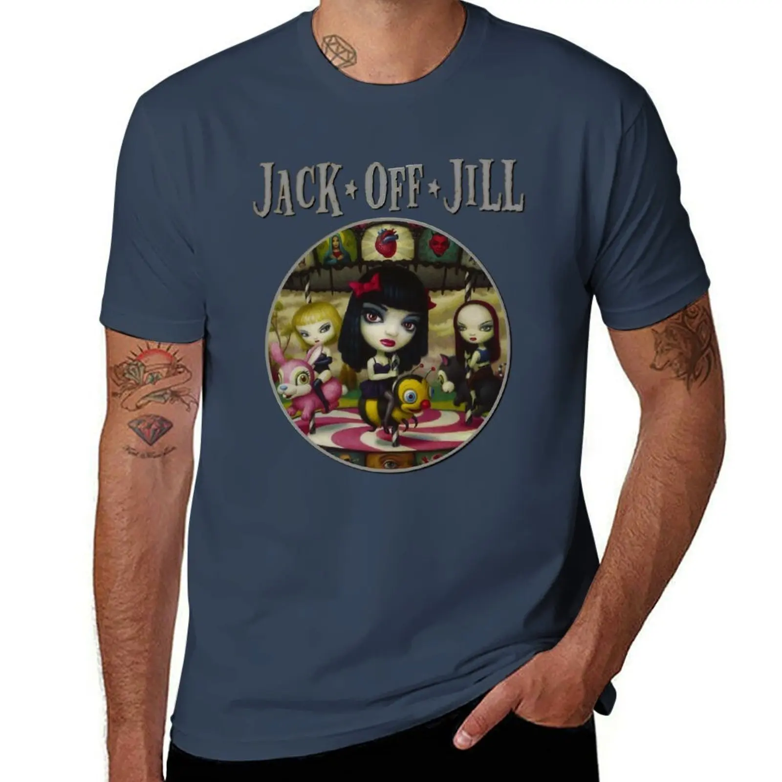 

JACK OFF JILL Rock band T-Shirt Breathable Gym Short Sleeve T-Shirt