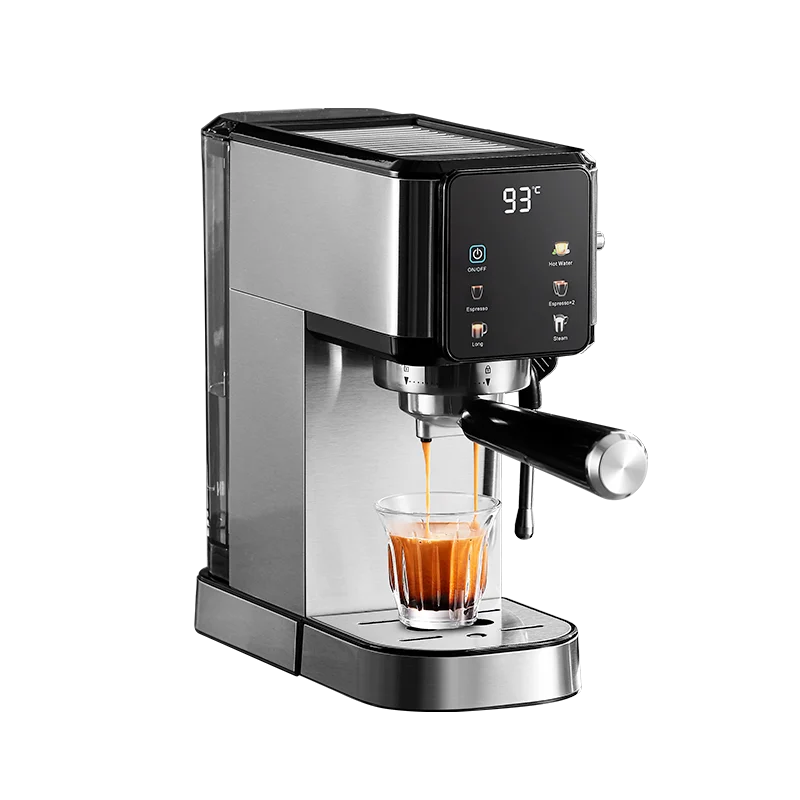 Electric Semi-Automatic Espresso Coffee Maker 20 Bar Pressure Stainless Steel App-Controlled Household Hotel Car Use