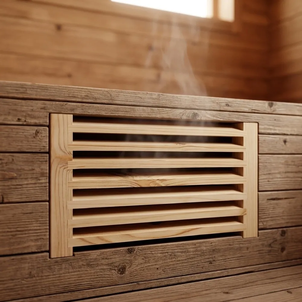 Sauna Vent Grille Constructed of Dense Pine Wood to Withstand Repeated Exposure to Steam and Elevated Temperatures