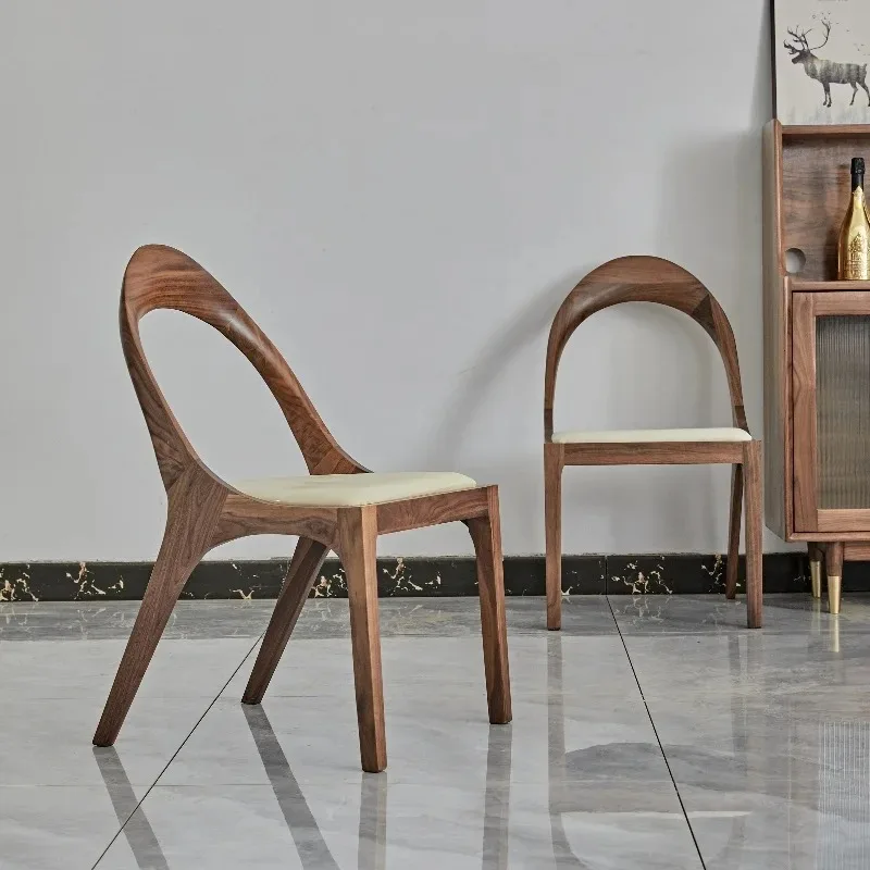 Modern Minimalist Solid Wood Dining Chairs Wooden Style Home Dining Tables Chairs Italian Chair