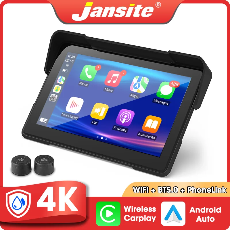 

4K 1080P GPS для мотоцикла DVR Беспроводной CarPlay Android Auto 5/7 '' Портативная цифровая приборная панель Навигация WIFI Мото аксессуары