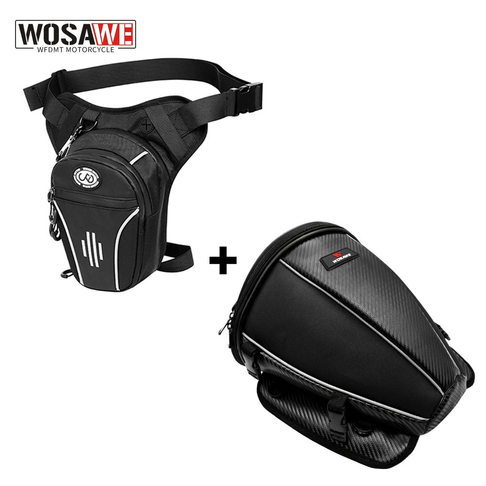 WOSAWE Motorcycle High Capacity Rider Backpack Multi-functional Rear Motorcycle Rear Seat Bag Casual Drop Leg Bag Waterproof Bag