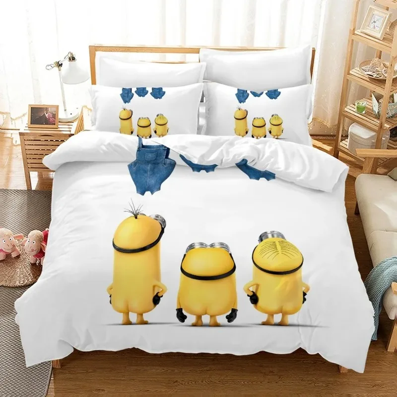 

Despicable MeMinions 3D Printed Duvet Case Pillowcase Bedding Set Single Double King Size for Kids Bedroom