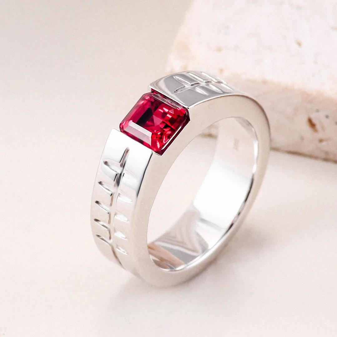 

Provence Luxury wedding ring KGold/925 Silver Ruby Lab Gemstone Engagement Band for men Fine Jewelry Personalized Custom