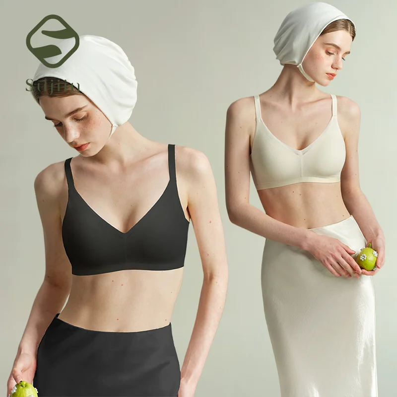 

SUJIIN Seamless No Underwire Bras for Women Sexy Push Up Soft Support Bra Female Summer Lift Breathable Bralettes Woman XM026