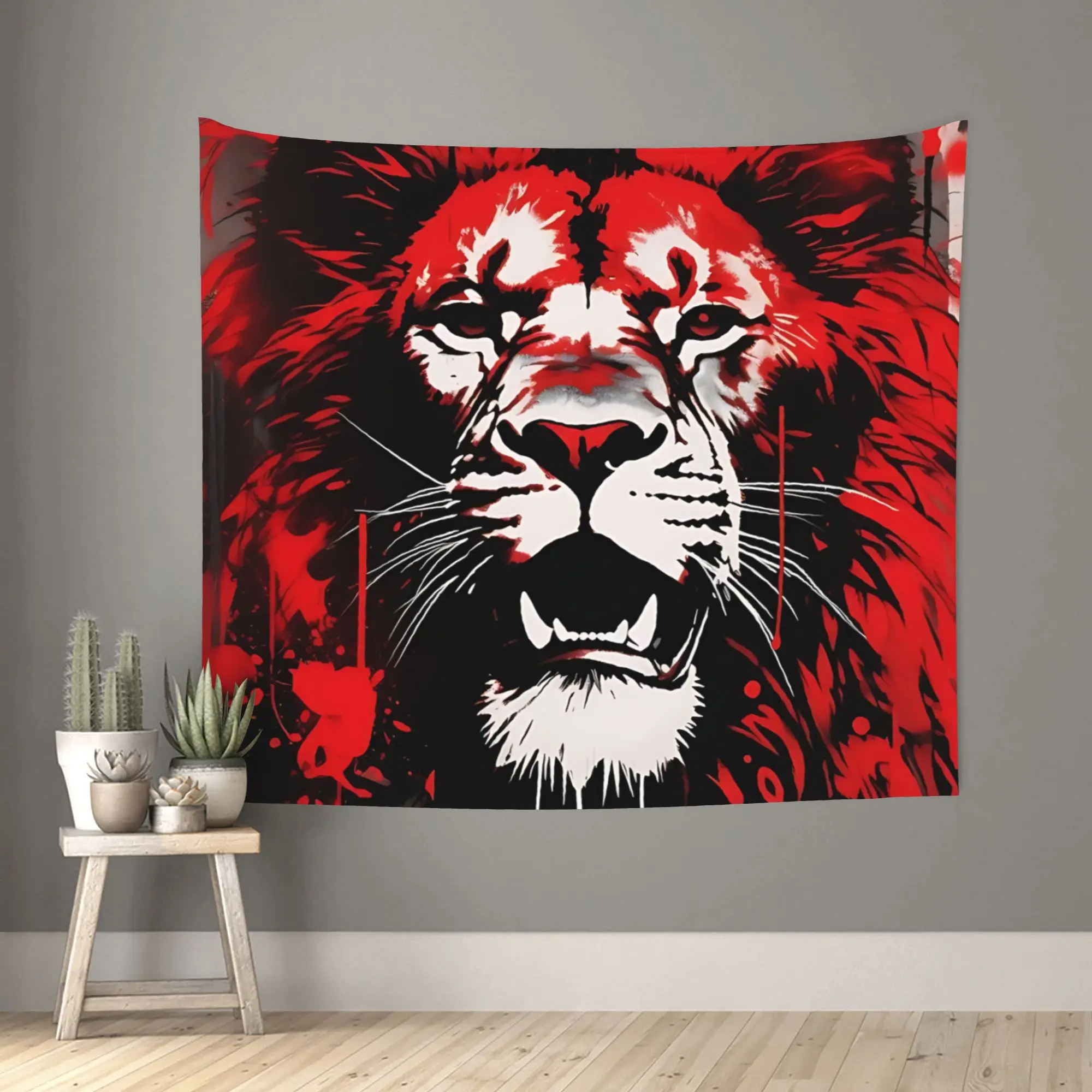 COOL LION PATTERN Customized Tapestry Bedroom Decoration  Wall Hanging Blanket Tapestry Cool Stuff For Room