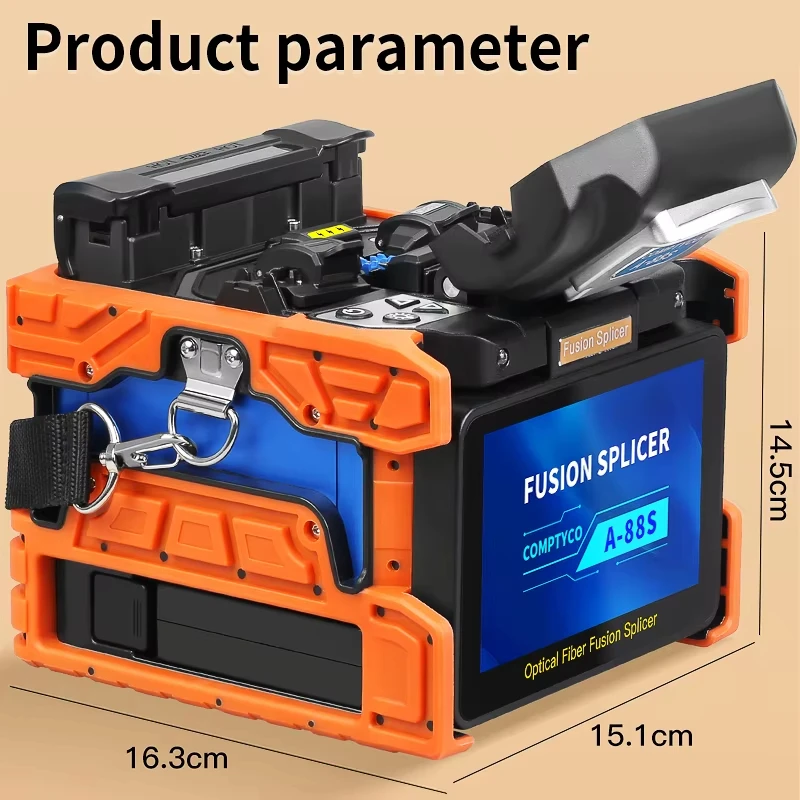 A-88S 6-Motor Fiber Fusion Splicer with Multilingual Touch Screen SM/MM Optical Fiber Core Welding Machine with VFL OPM