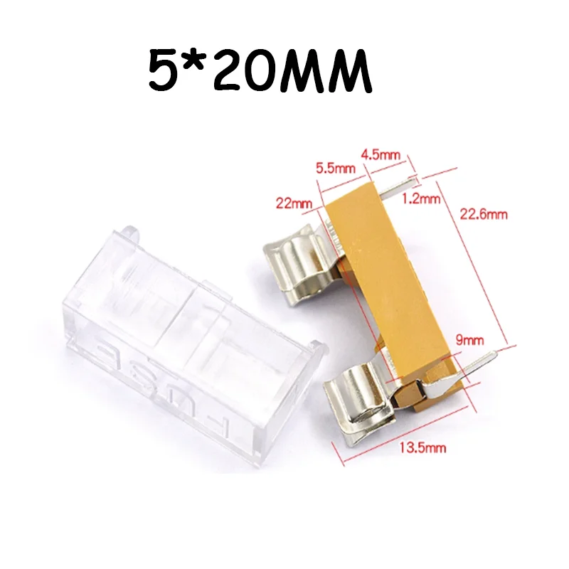10 Stück 5 x 20 mm/6 x 30 mm Sicherungshalter mit transparenter Abdeckung, Sicherungskasten, hochwertiger Sicherungshalter