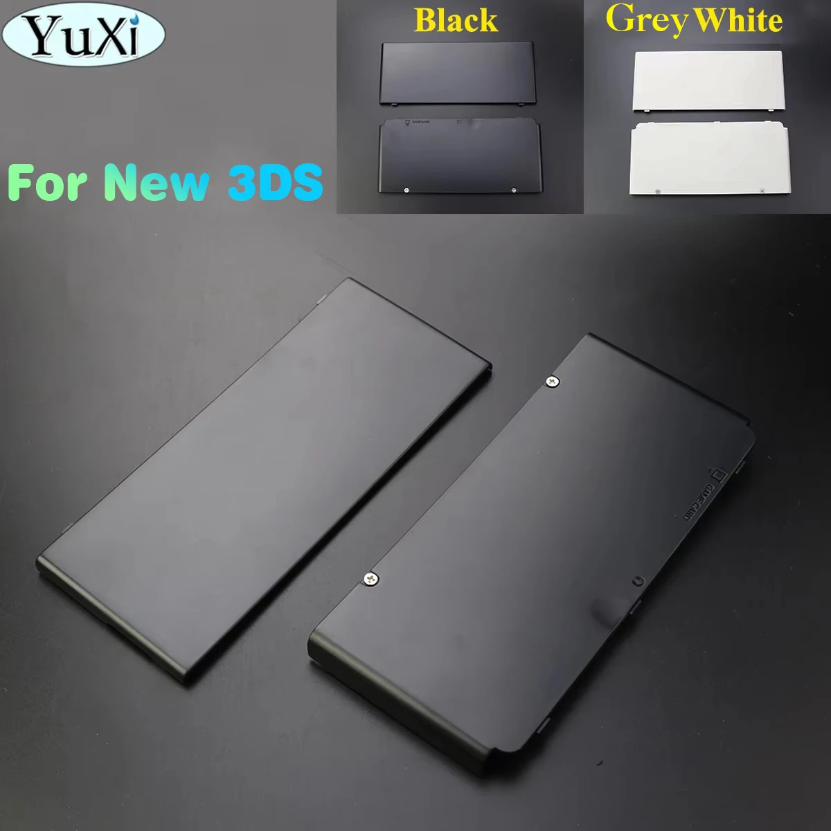 

YuXi Black White For Nintend New 3DS 2015 Version Zierblende Faceplate Cover Plates Upper and Back Battery Housing Shell Case