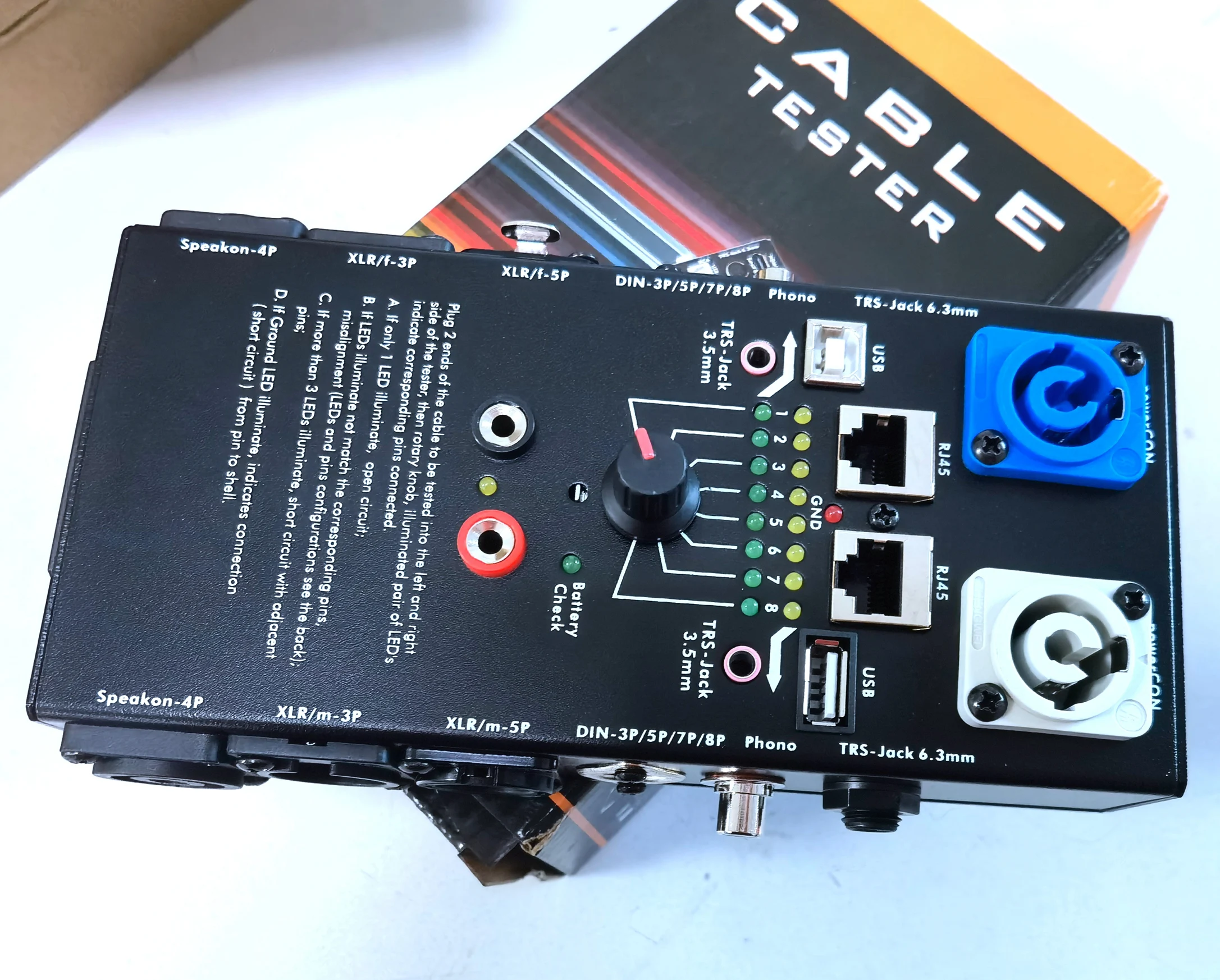 Rj45 Netwerk Lan Kabel Tester Rj45 Usb Micro Usb Hdmi Powercon Kabel Tester