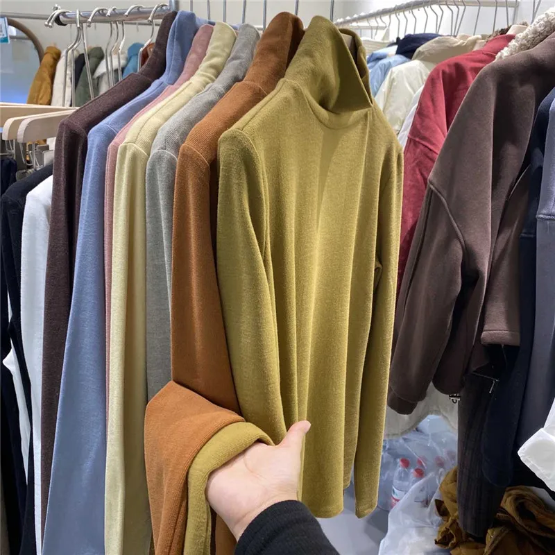 Extra grote 300 pouw dubbelzijdige Brued Camere lange Sve T-irt dames herfst winter Thiened Base irt f High...